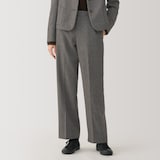 婦人　ウール混ストレートパンツ