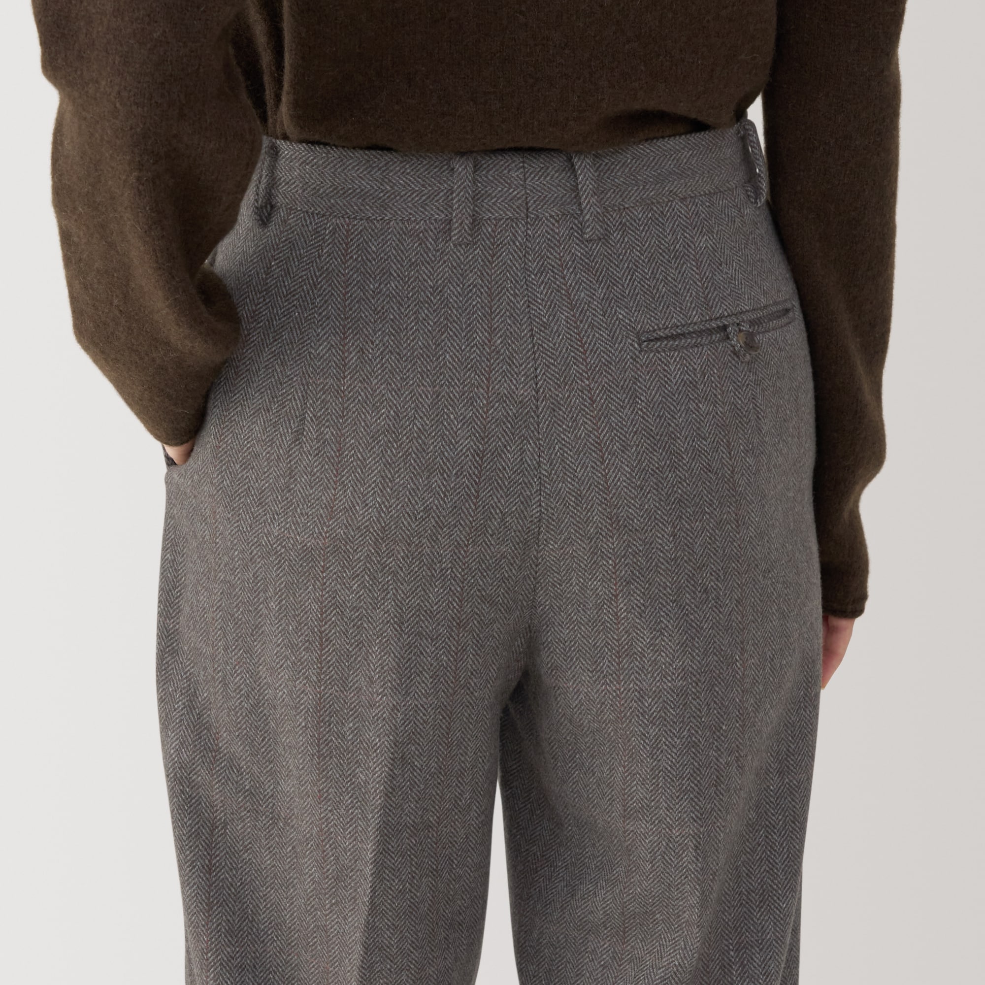 婦人　ウール混ストレートパンツ