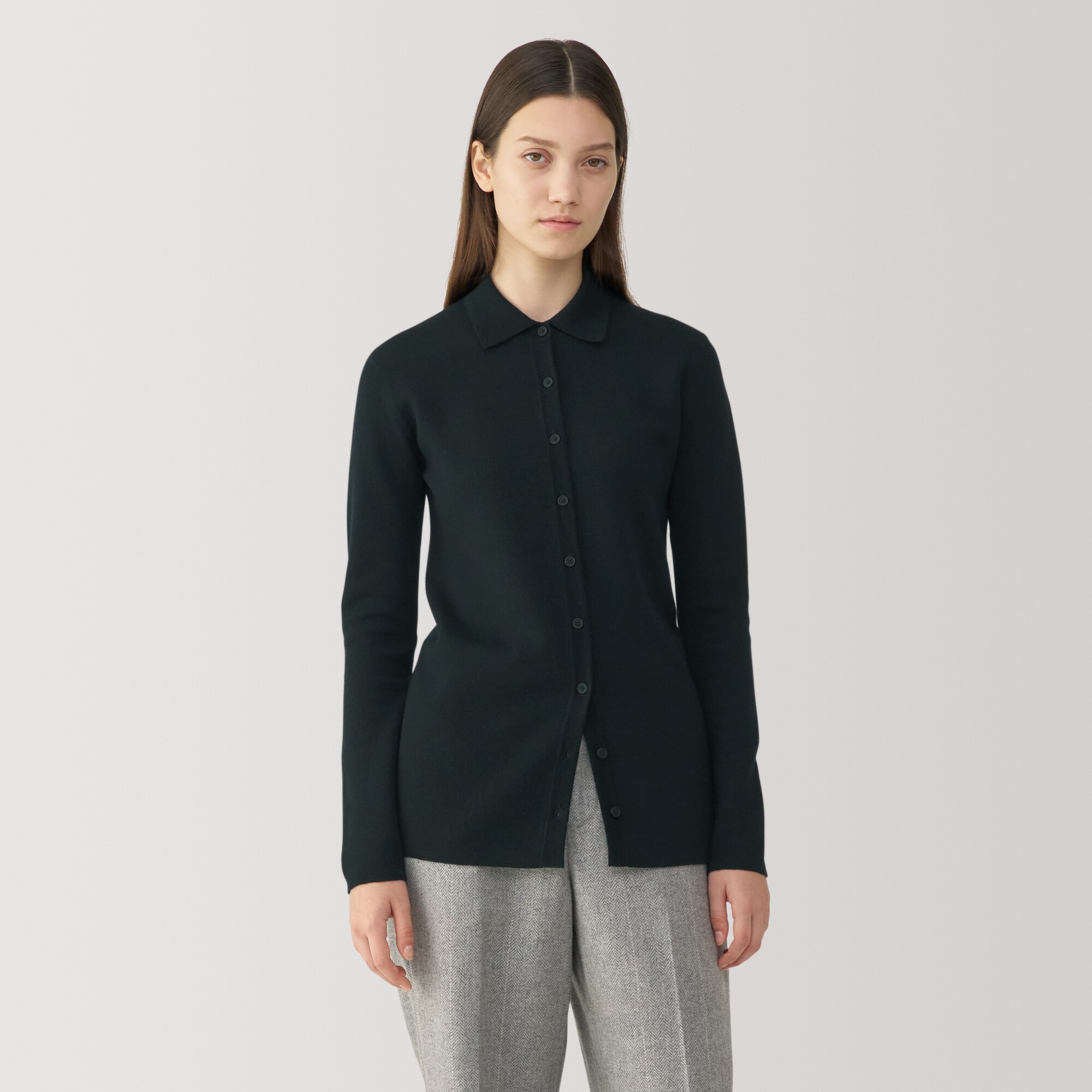 婦人　ダブルフェイスニットシャツ