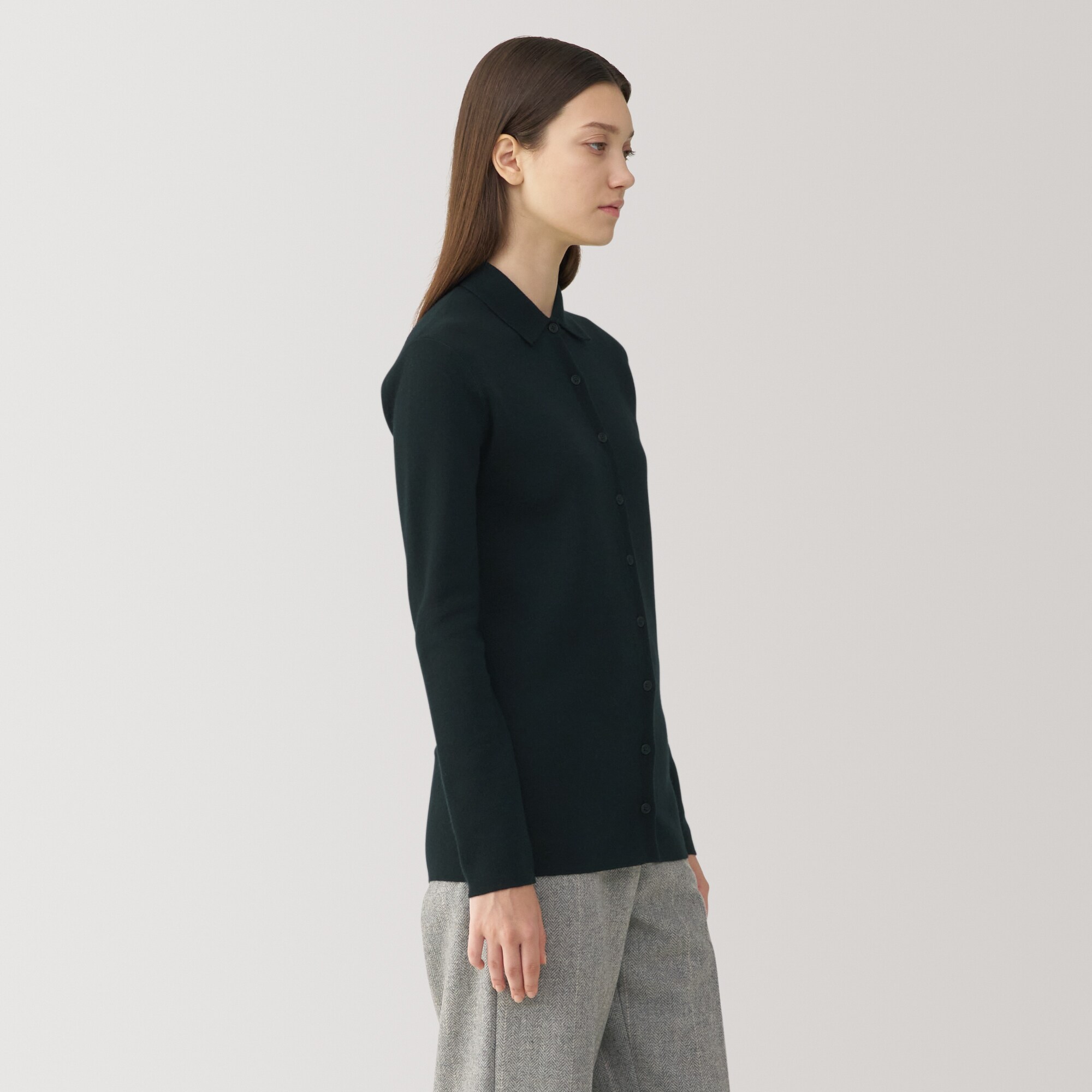 婦人　ダブルフェイスニットシャツ