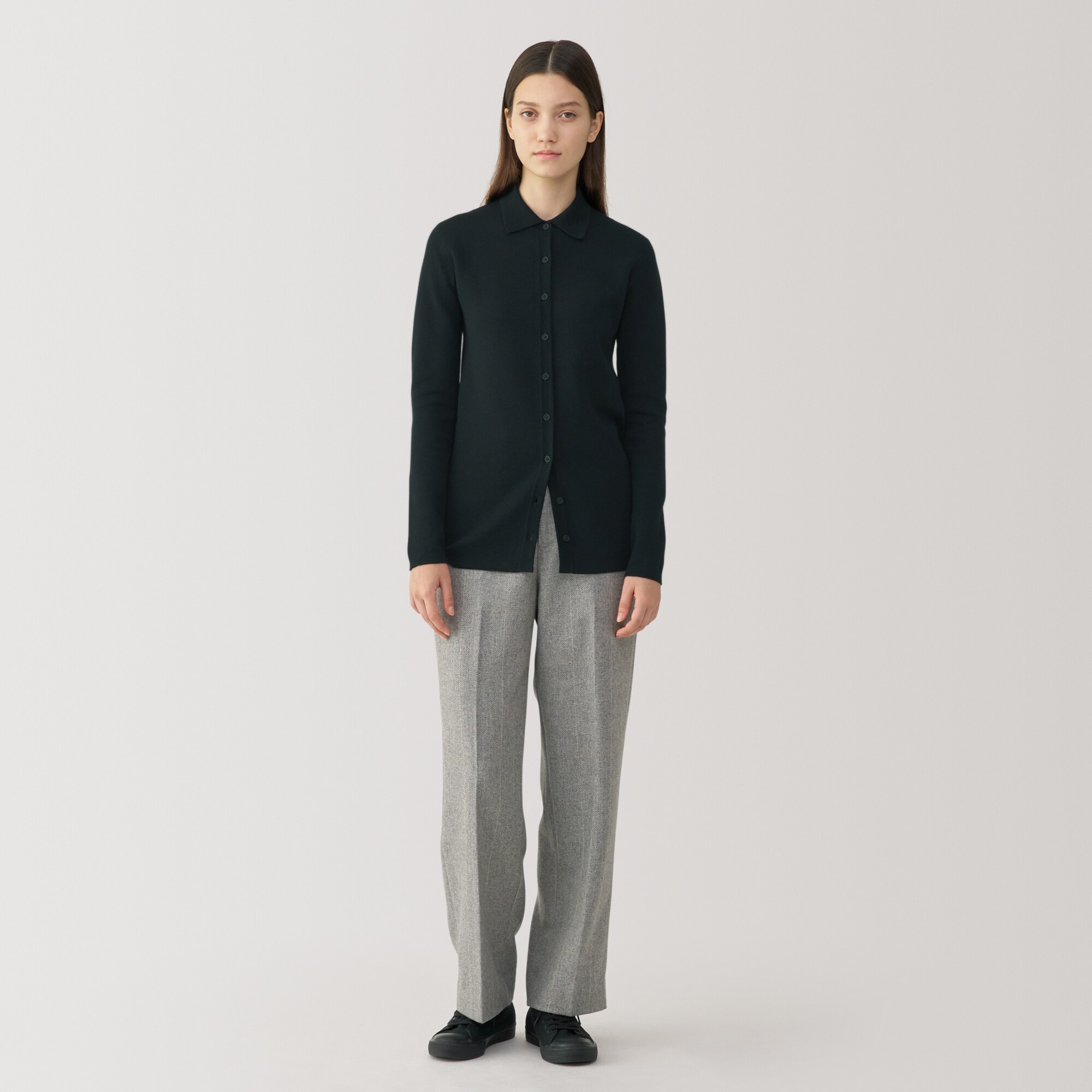 婦人　ダブルフェイスニットシャツ