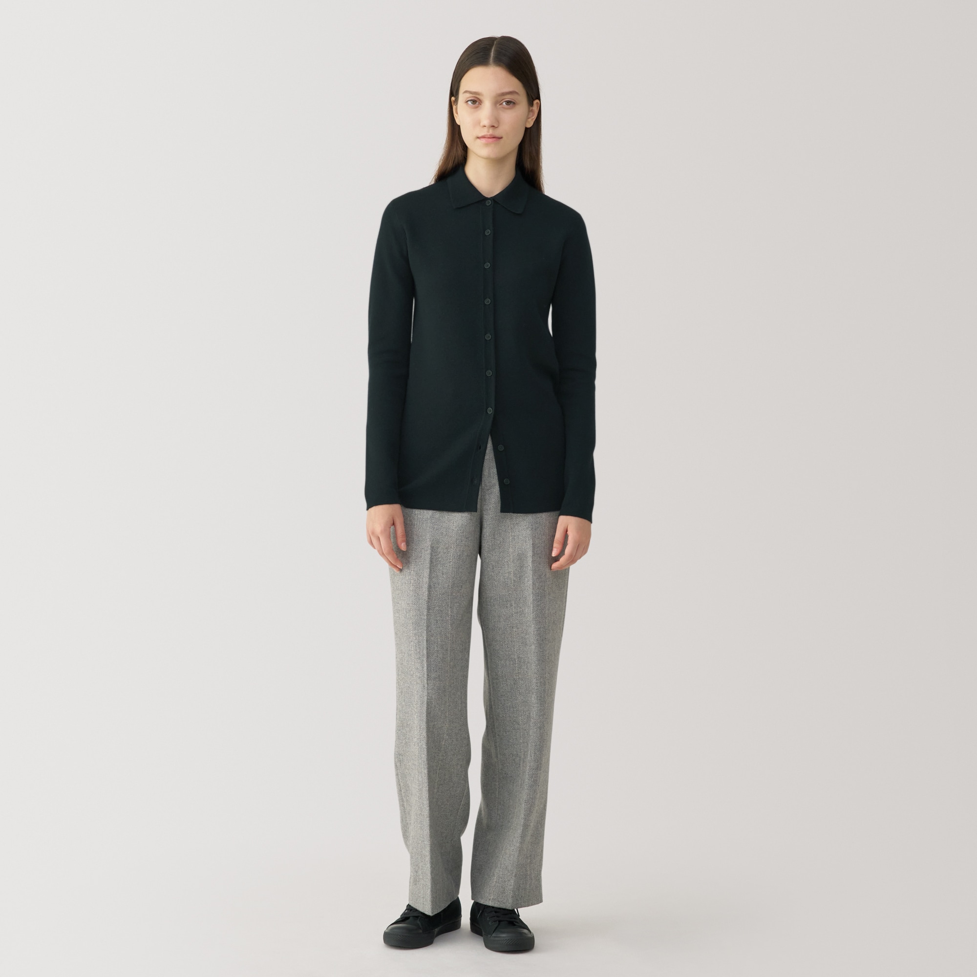 婦人　ダブルフェイスニットシャツ