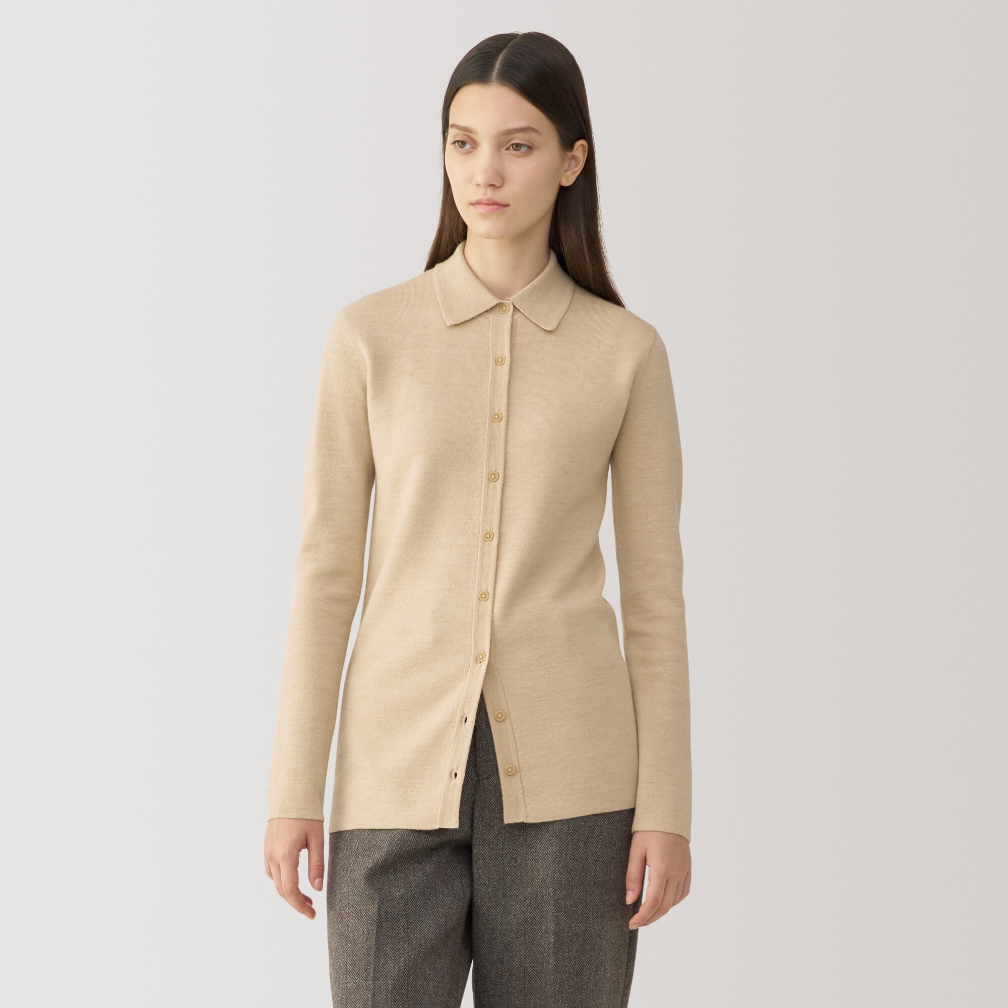 婦人　ダブルフェイスニットシャツ