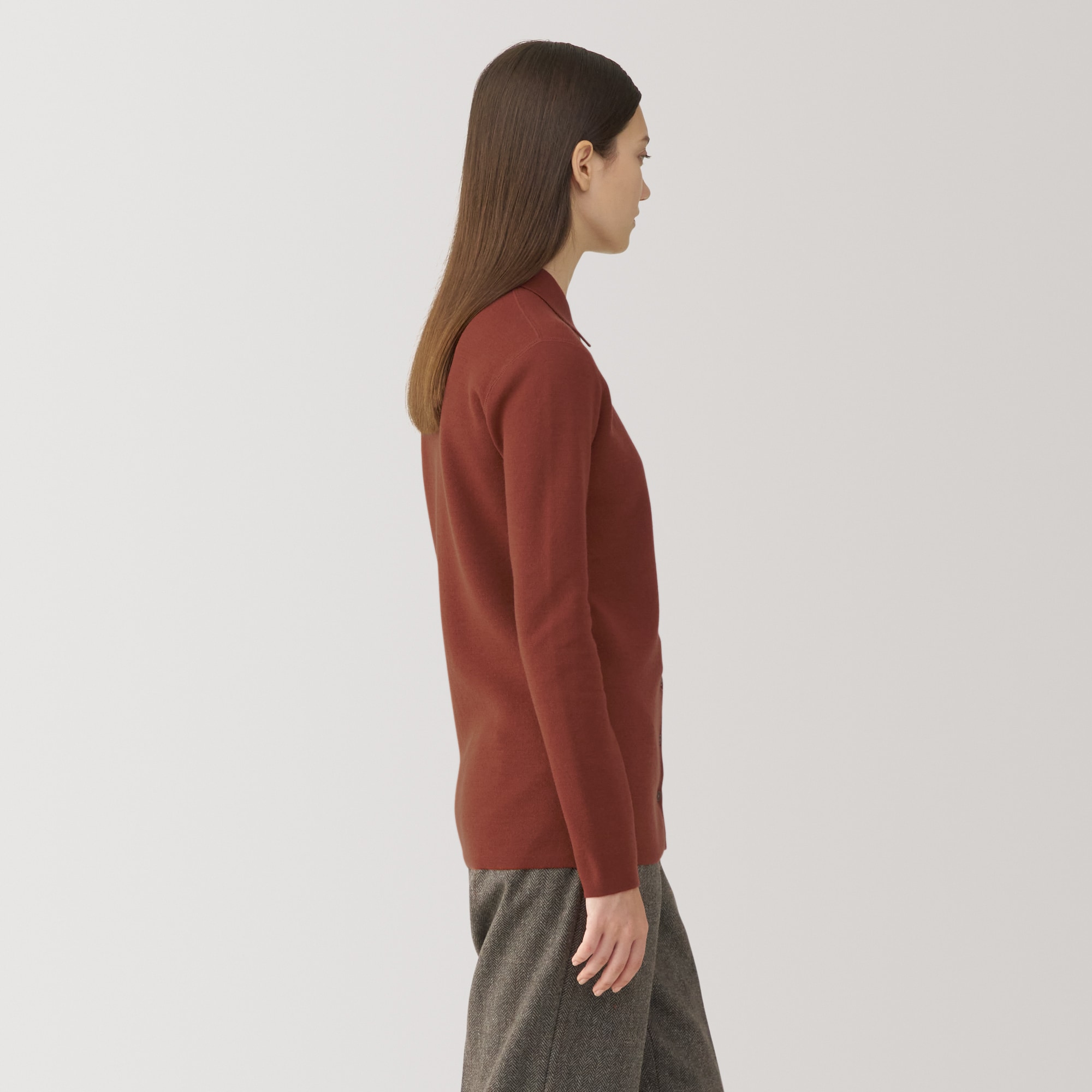 婦人　ダブルフェイスニットシャツ