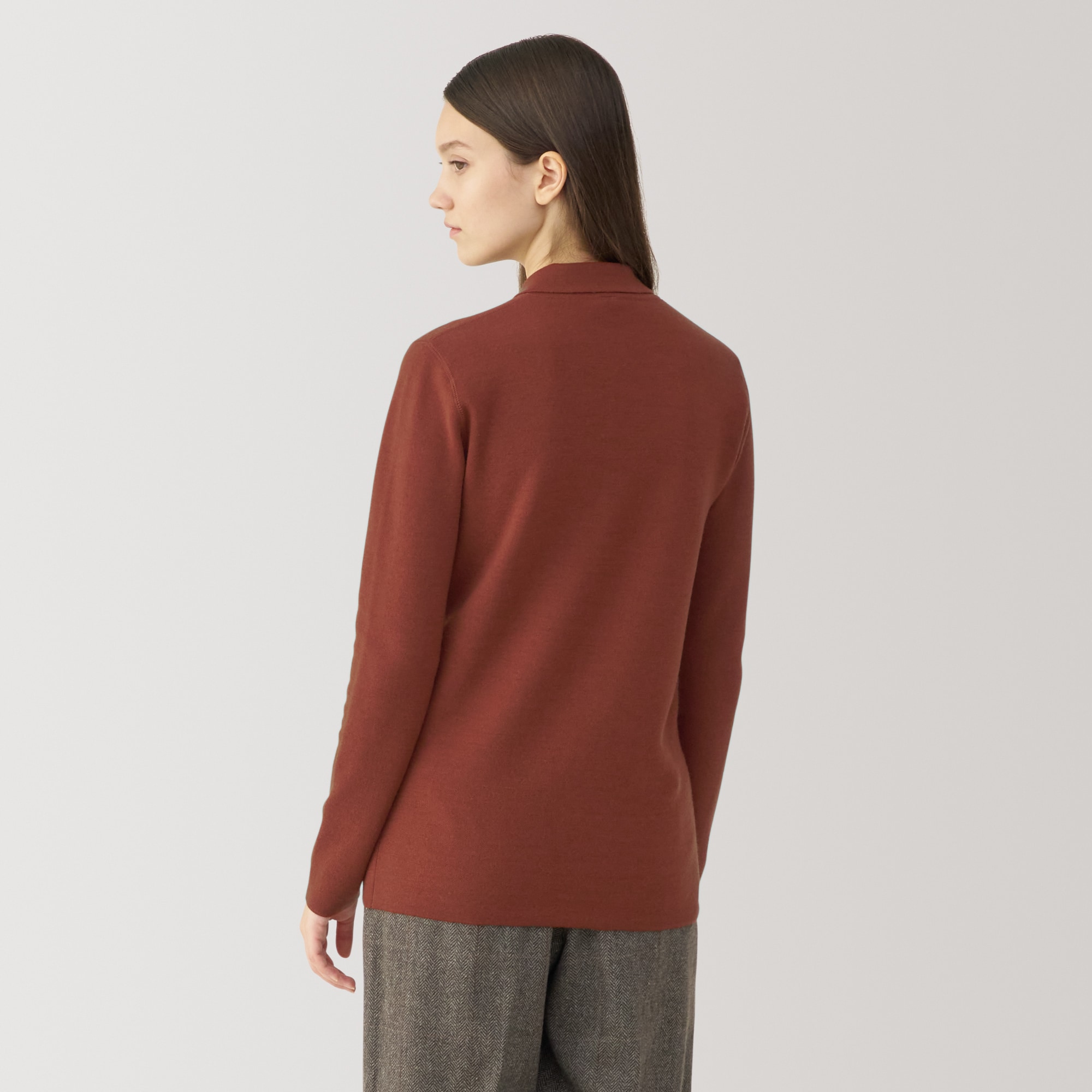 婦人　ダブルフェイスニットシャツ