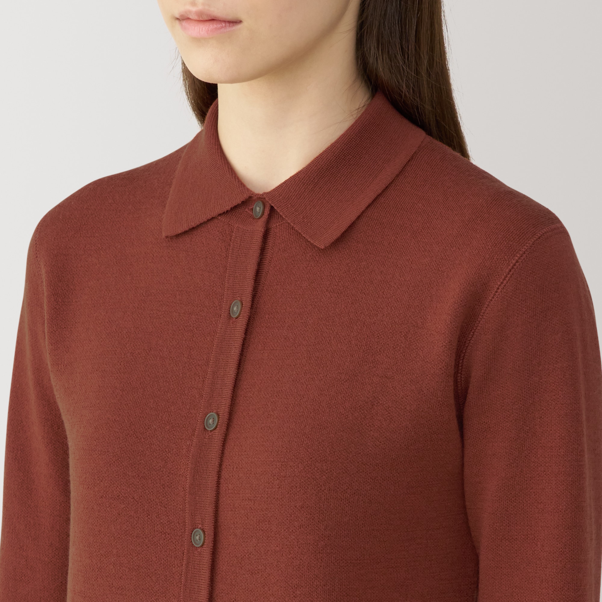 婦人　ダブルフェイスニットシャツ