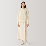 婦人　ウールローゲージクルーネックセーター