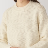 婦人　ウールローゲージクルーネックセーター