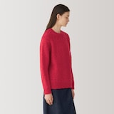 婦人　ウールローゲージクルーネックセーター