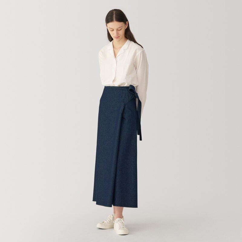 婦人 和紙混デニムラップスカート | 無印良品