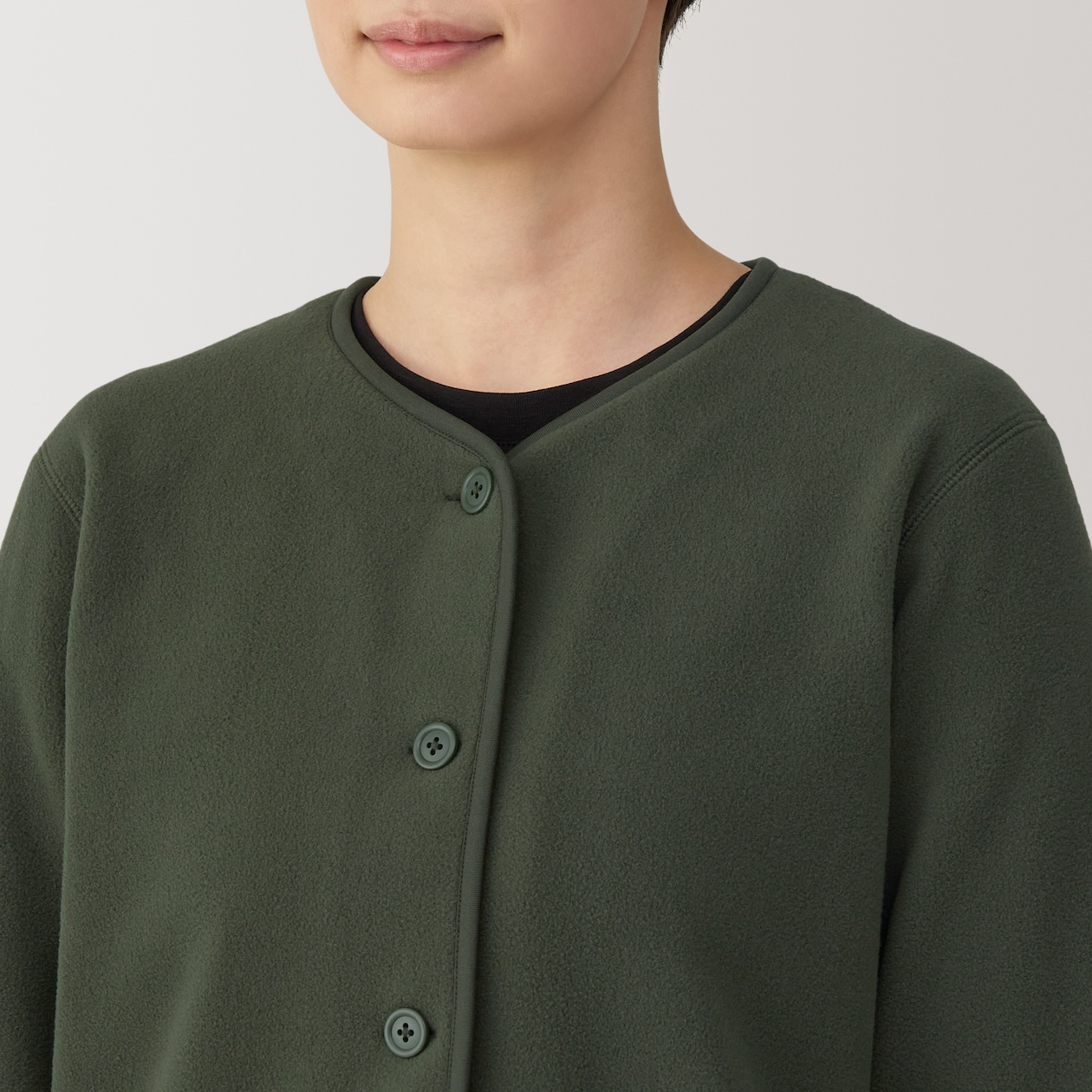 婦人　素材に還るフリースカーディガン