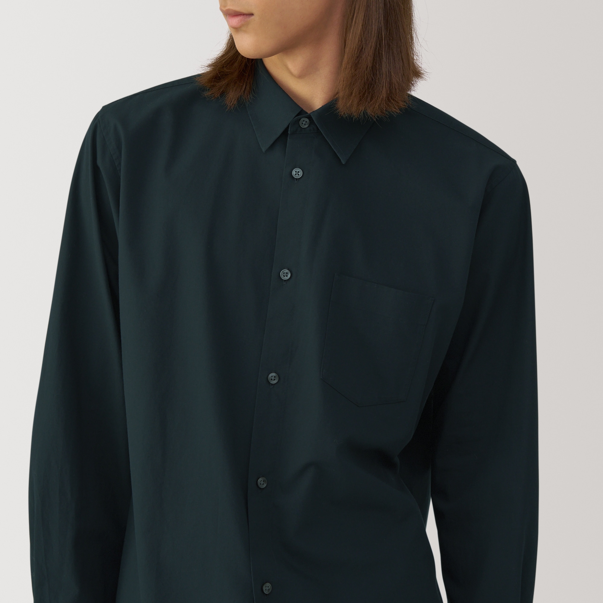 紳士　ポプリンレギュラーカラーシャツ