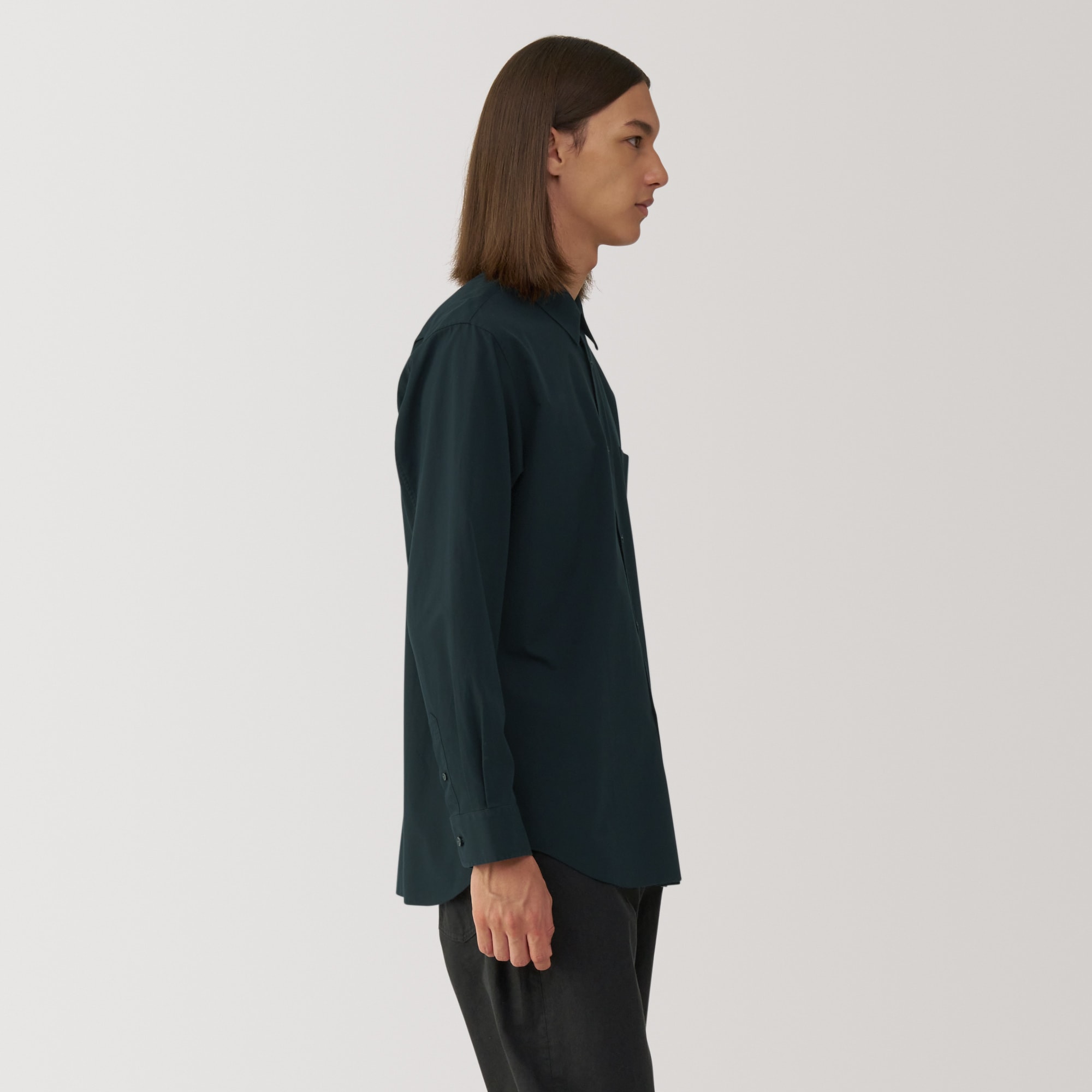 紳士　ポプリンレギュラーカラーシャツ