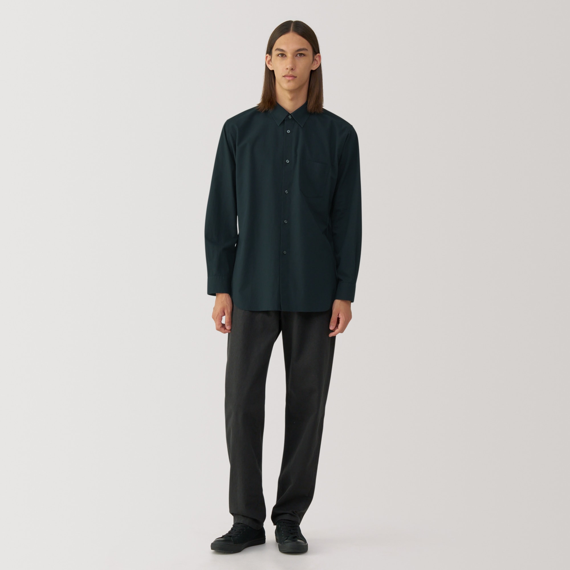 紳士　ポプリンレギュラーカラーシャツ