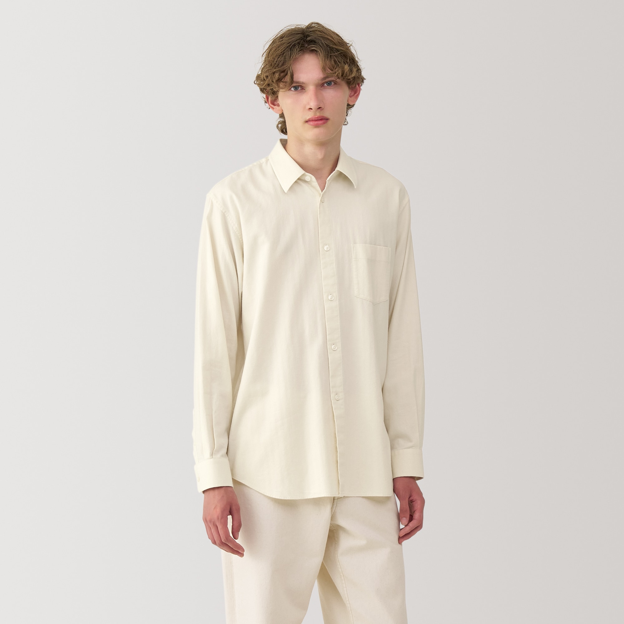 紳士　起毛ツイルレギュラーカラーシャツ