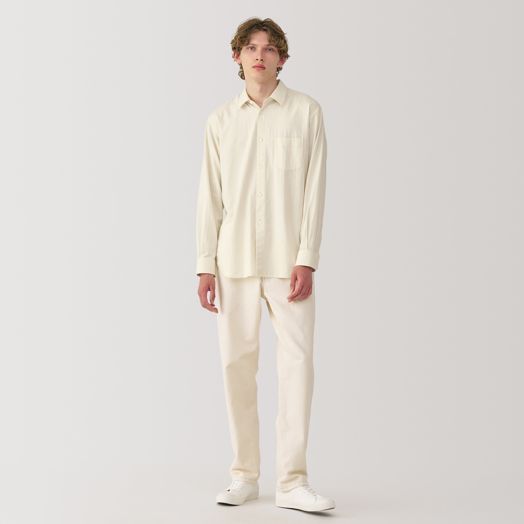 紳士　起毛ツイルレギュラーカラーシャツ