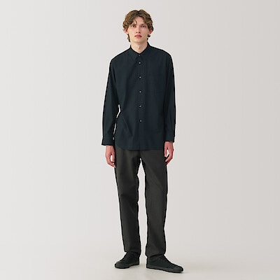 紳士　起毛ヘリンボーンレギュラーカラーシャツ