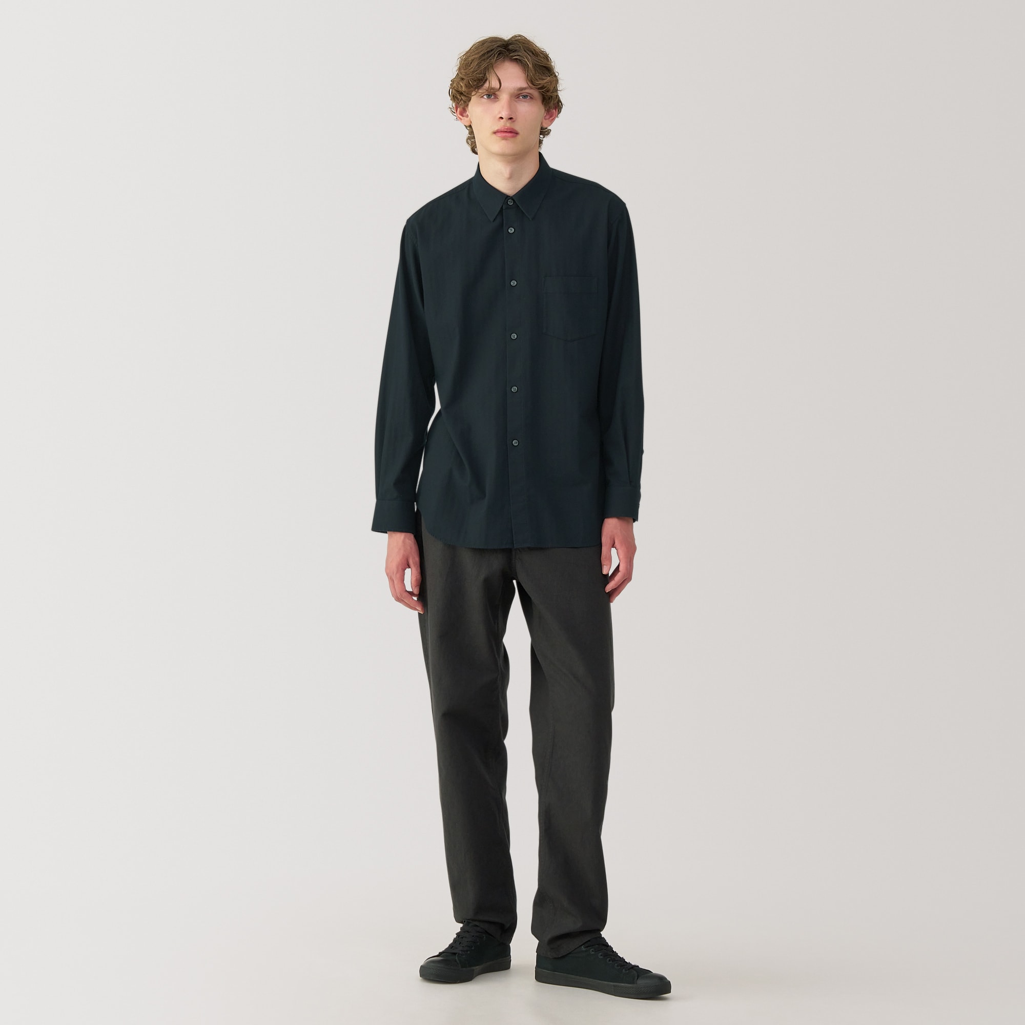 紳士　起毛ツイルレギュラーカラーシャツ