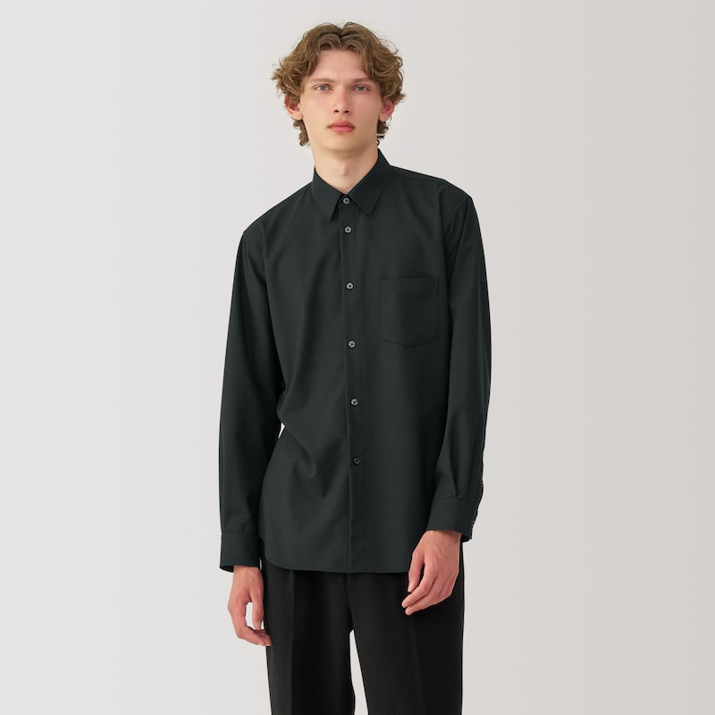 紳士 ウール混レギュラーカラーシャツ | 無印良品 