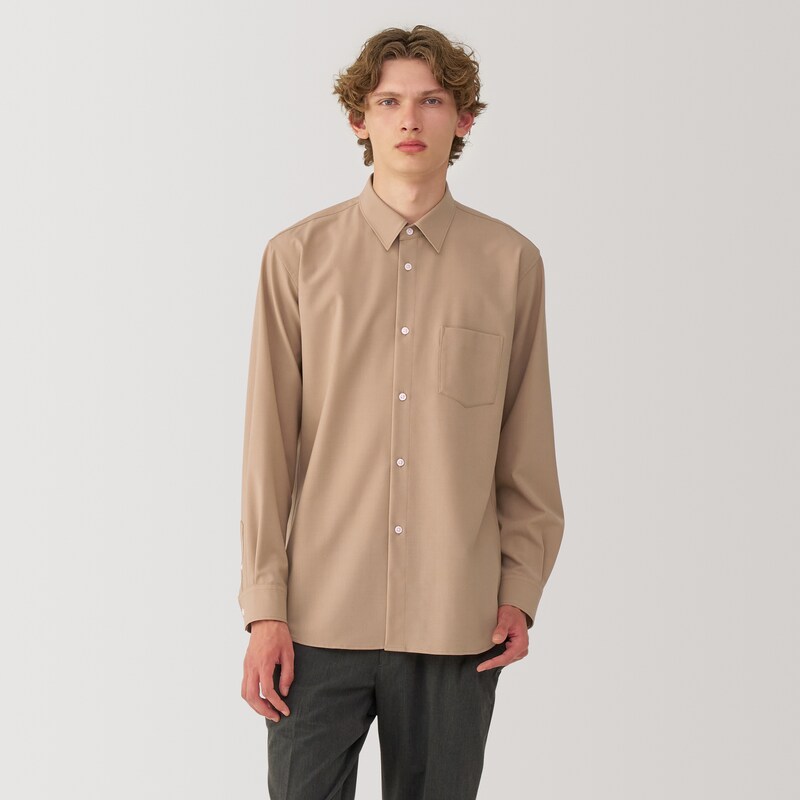 紳士 ウール混レギュラーカラーシャツ | 無印良品 