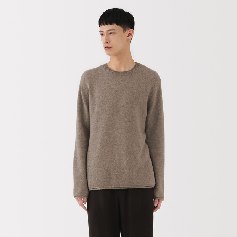 紳士 自然のまんまの色 カシミヤクルーネックセーター | 無印良品