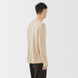 紳士　自然のまんまの色　カシミヤクルーネックセーター