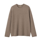 紳士　自然のまんまの色　カシミヤクルーネックセーター