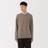 紳士　自然のまんまの色　カシミヤクルーネックセーター