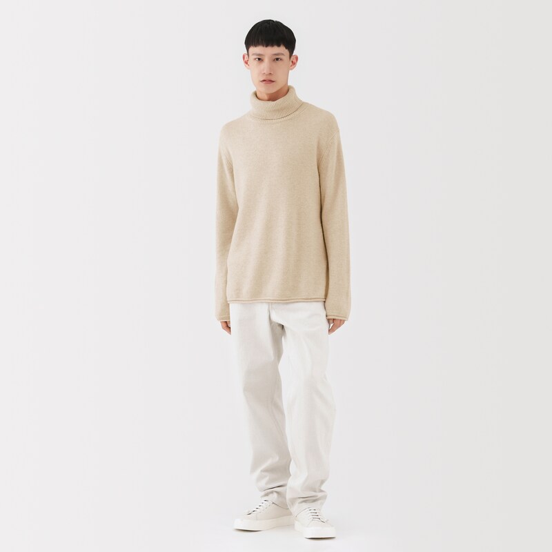 紳士 自然のまんまの色 カシミヤタートルネックセーター | 無印良品