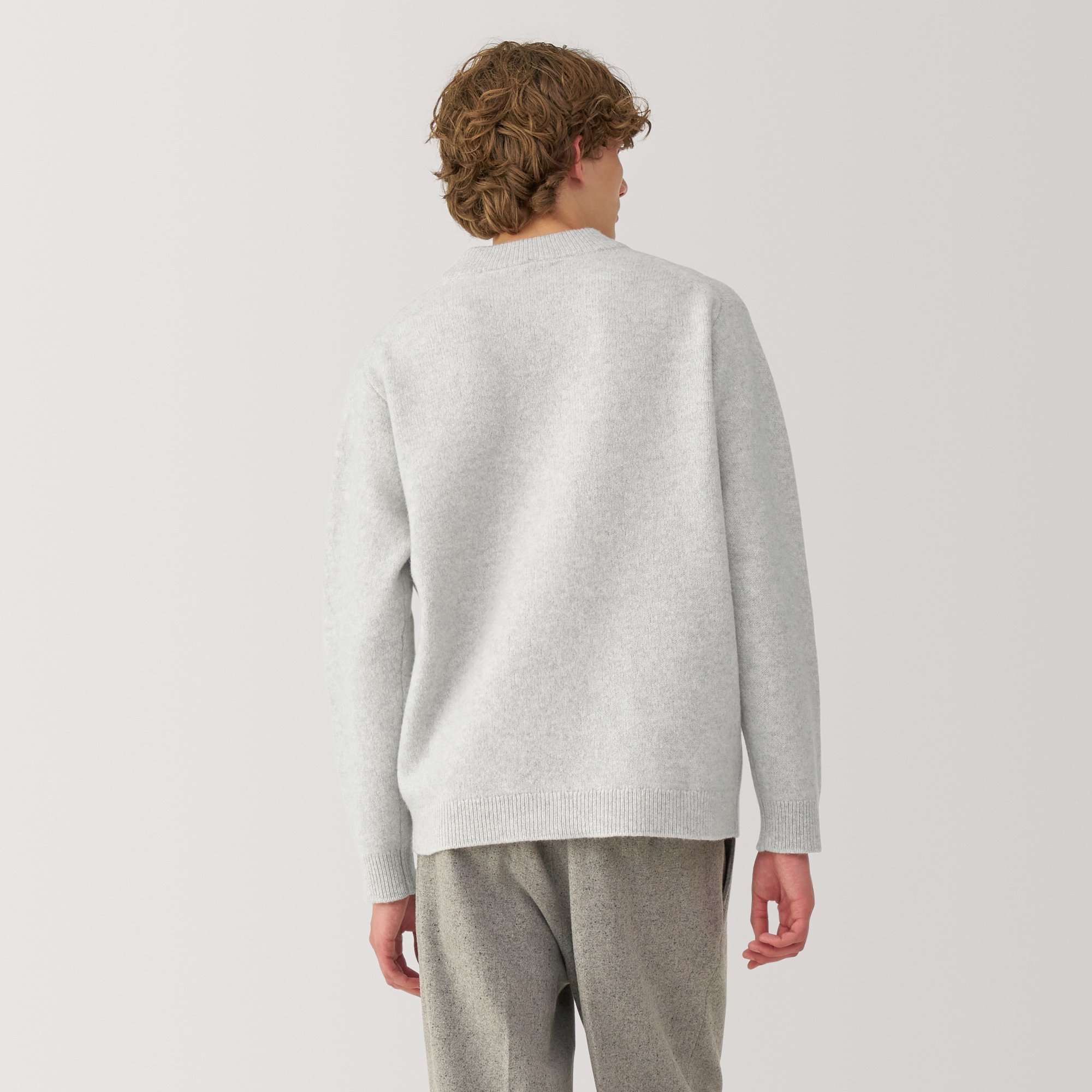 紳士　縮絨ウールモックネックセーター