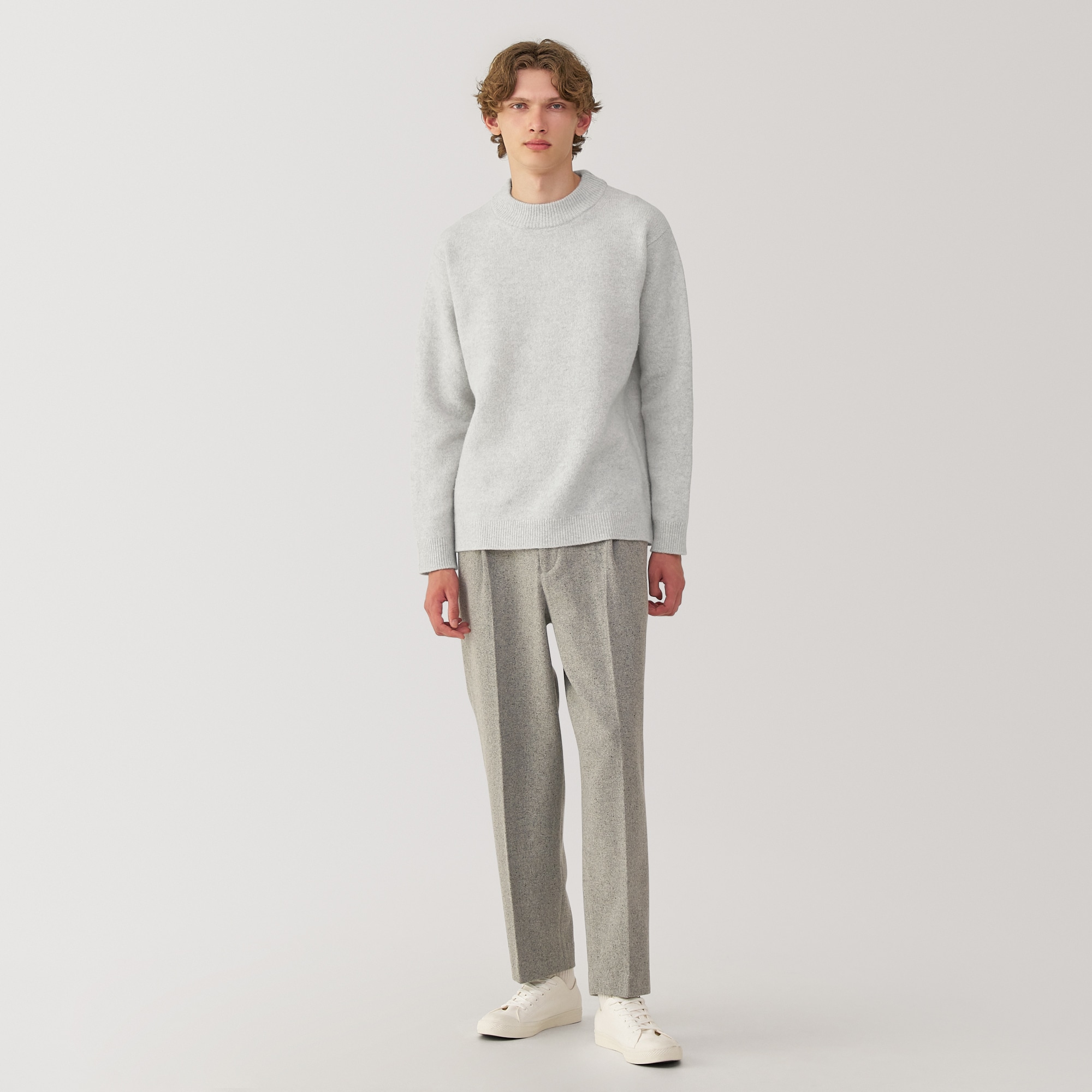 紳士 縮絨ウールモックネックセーター | 無印良品