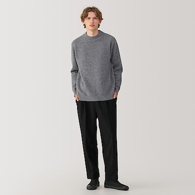 紳士　縮絨ウールモックネックセーター