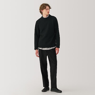 紳士　縮絨ウールモックネックセーター