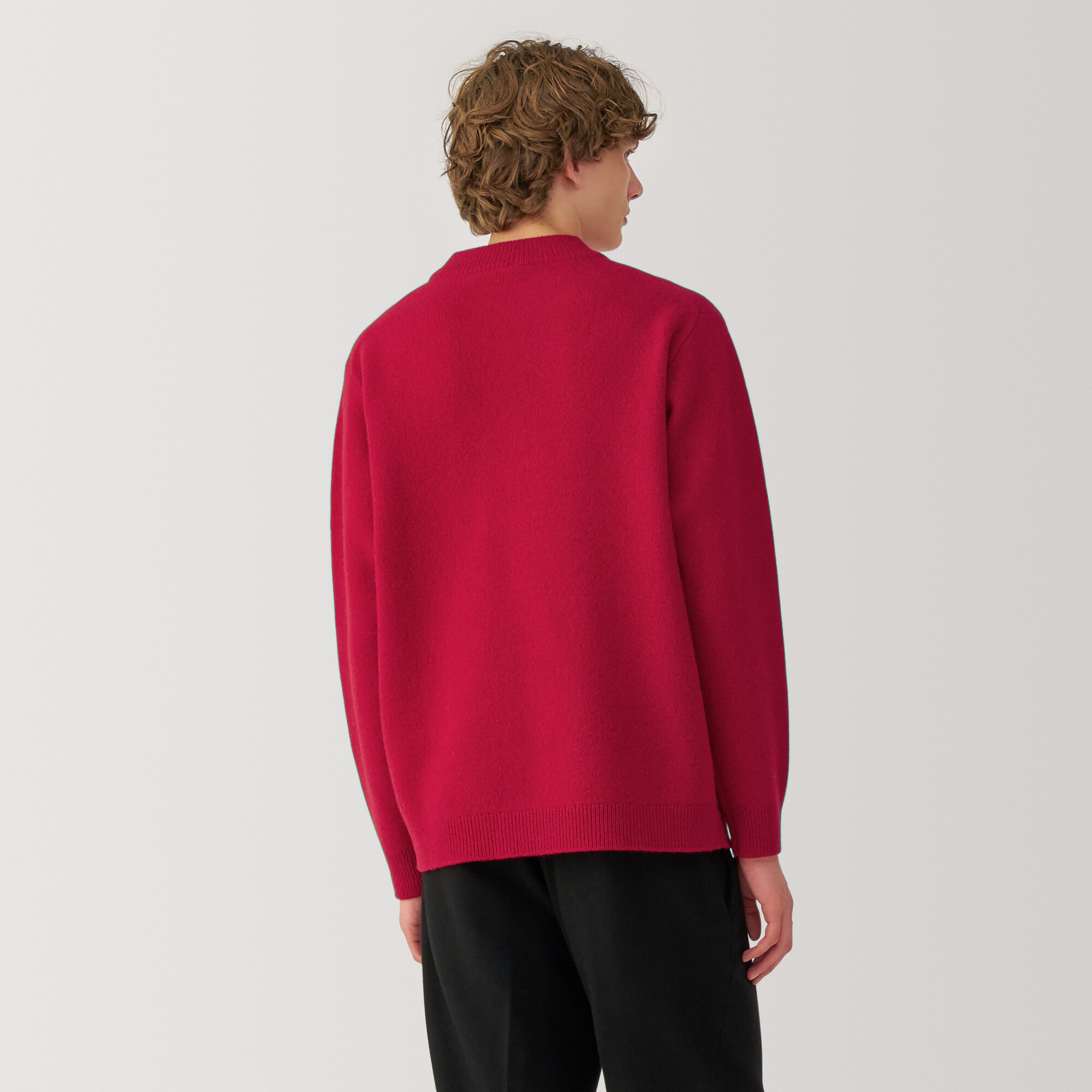 紳士　縮絨ウールモックネックセーター