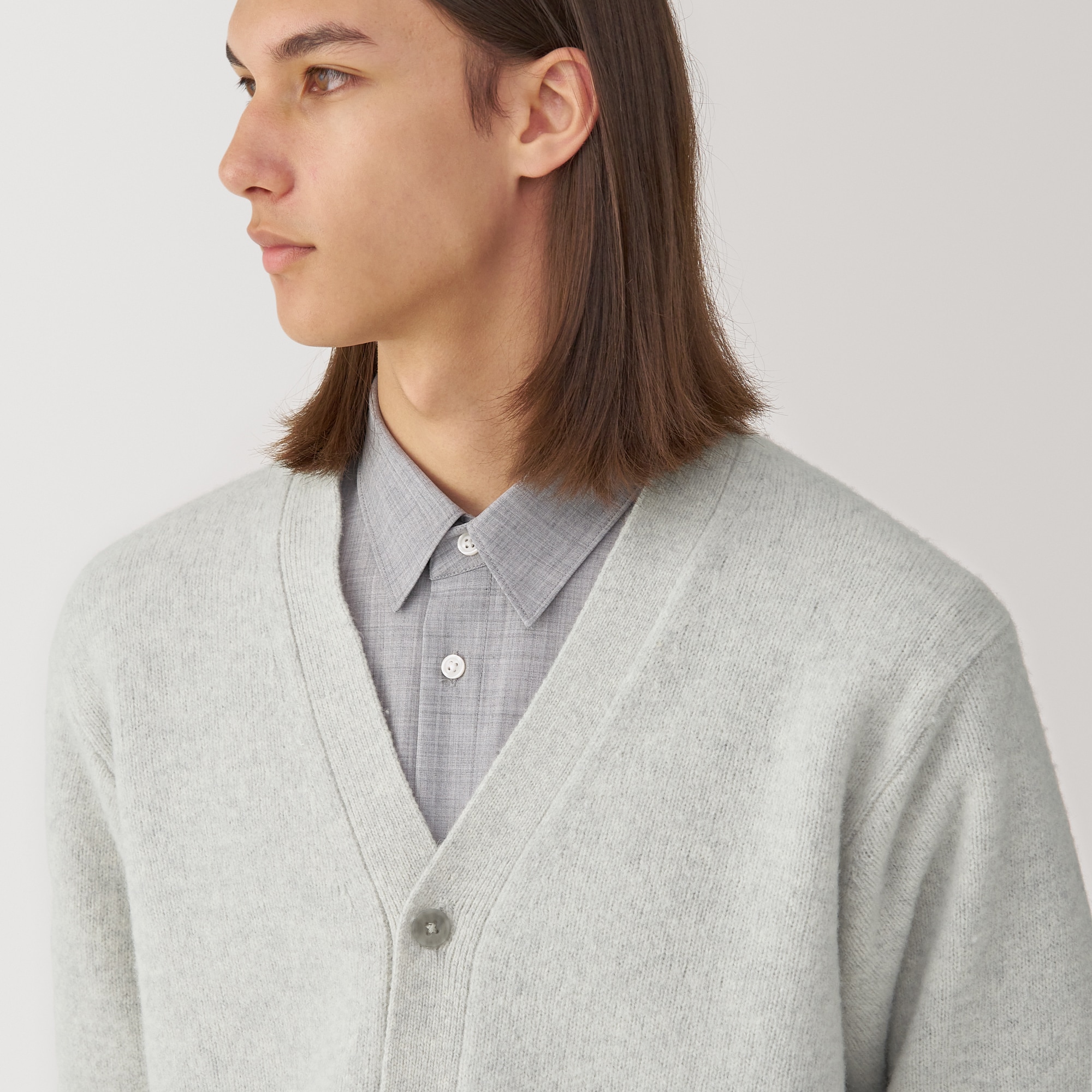 紳士 縮絨ウールVネックカーディガン | 無印良品