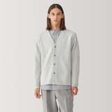 紳士　縮絨ウールＶネックカーディガン