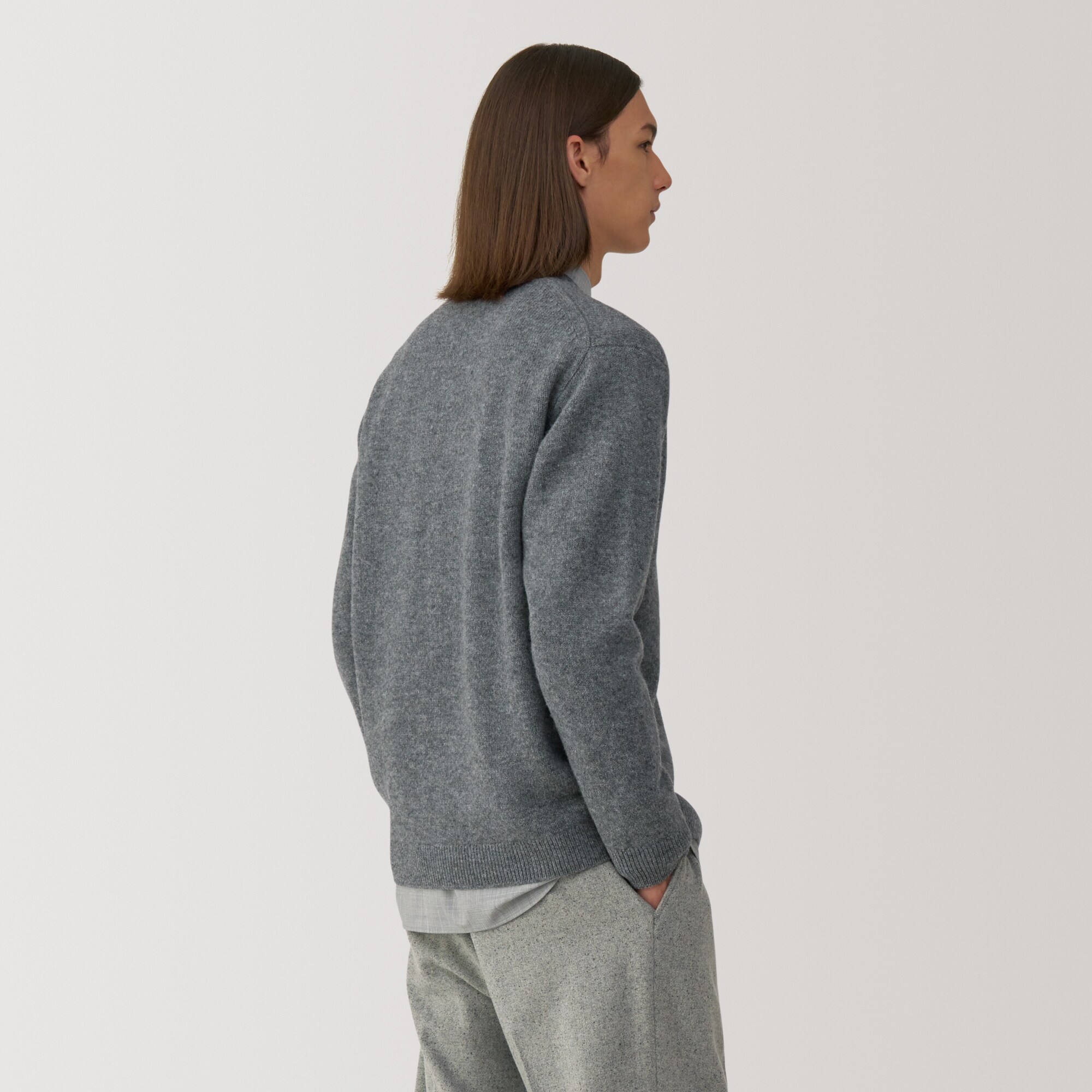 紳士 縮絨ウールVネックカーディガン | 無印良品