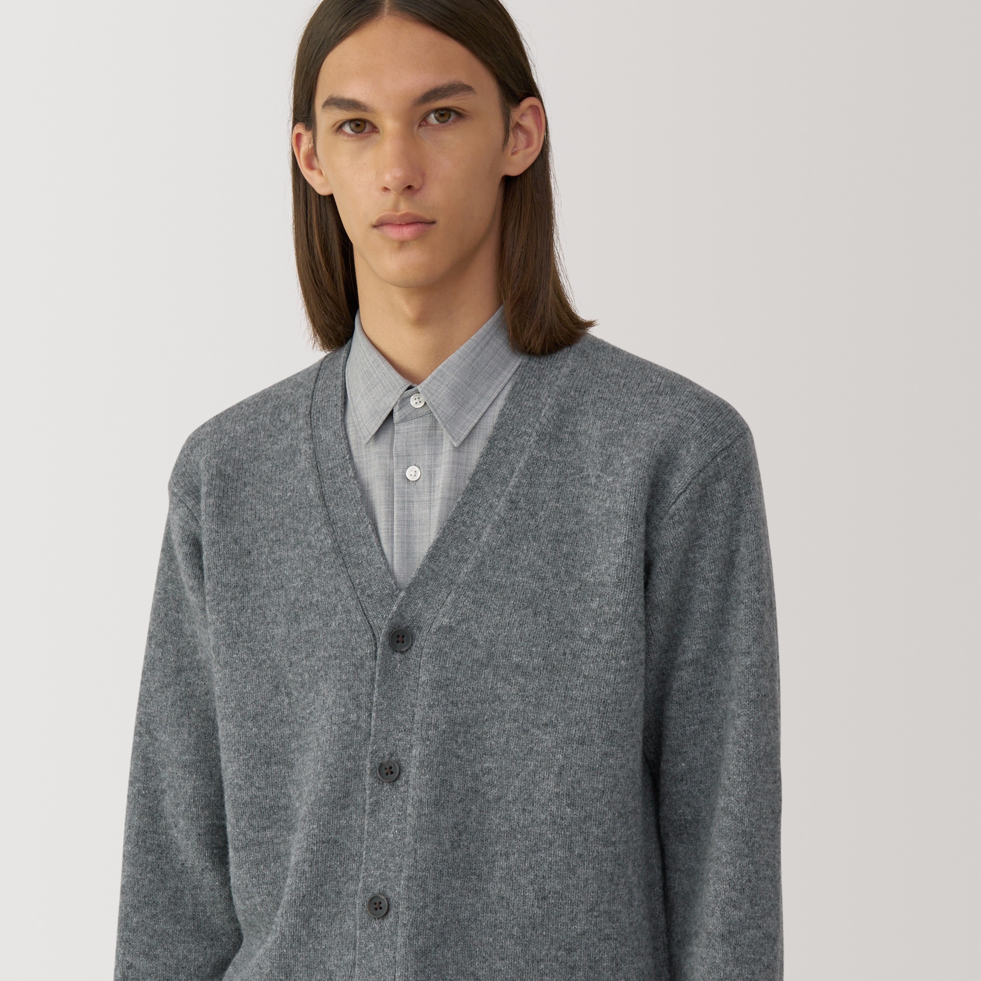 紳士 縮絨ウールVネックカーディガン | 無印良品