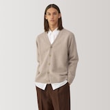 紳士　縮絨ウールＶネックカーディガン