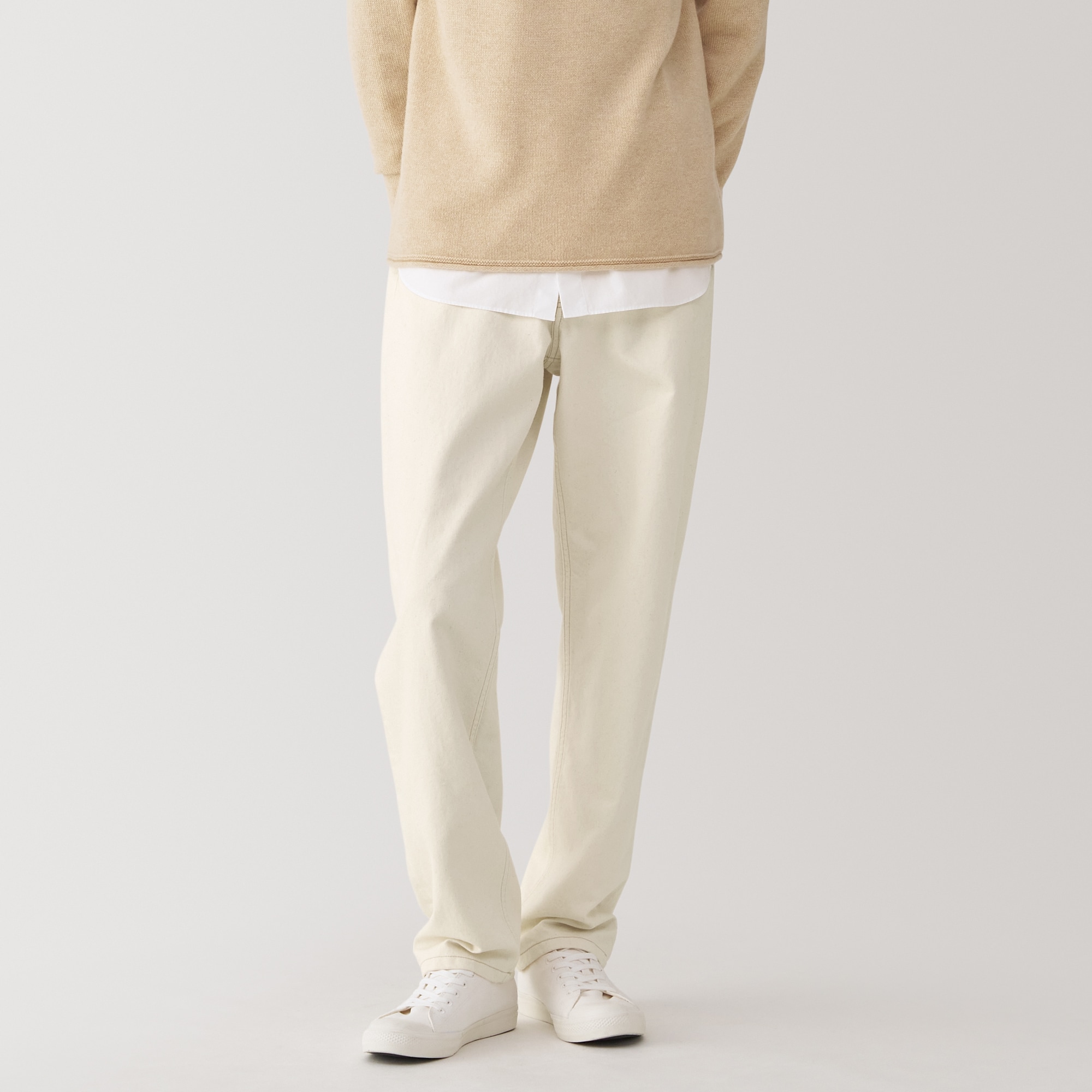 【新品】MUJI Laboカシミヤ混タックパンツ　XL MUJI Labo パンツ 「MUJI Labo」紳士 和紙混5ポケットパンツ