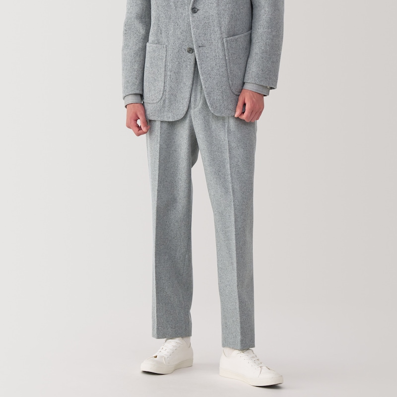 紳士 カシミヤ混タックパンツ | 無印良品