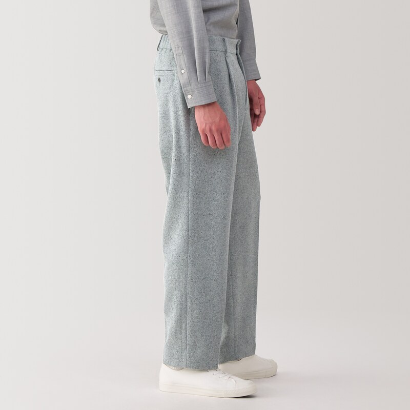 紳士 カシミヤ混タックパンツ | 無印良品