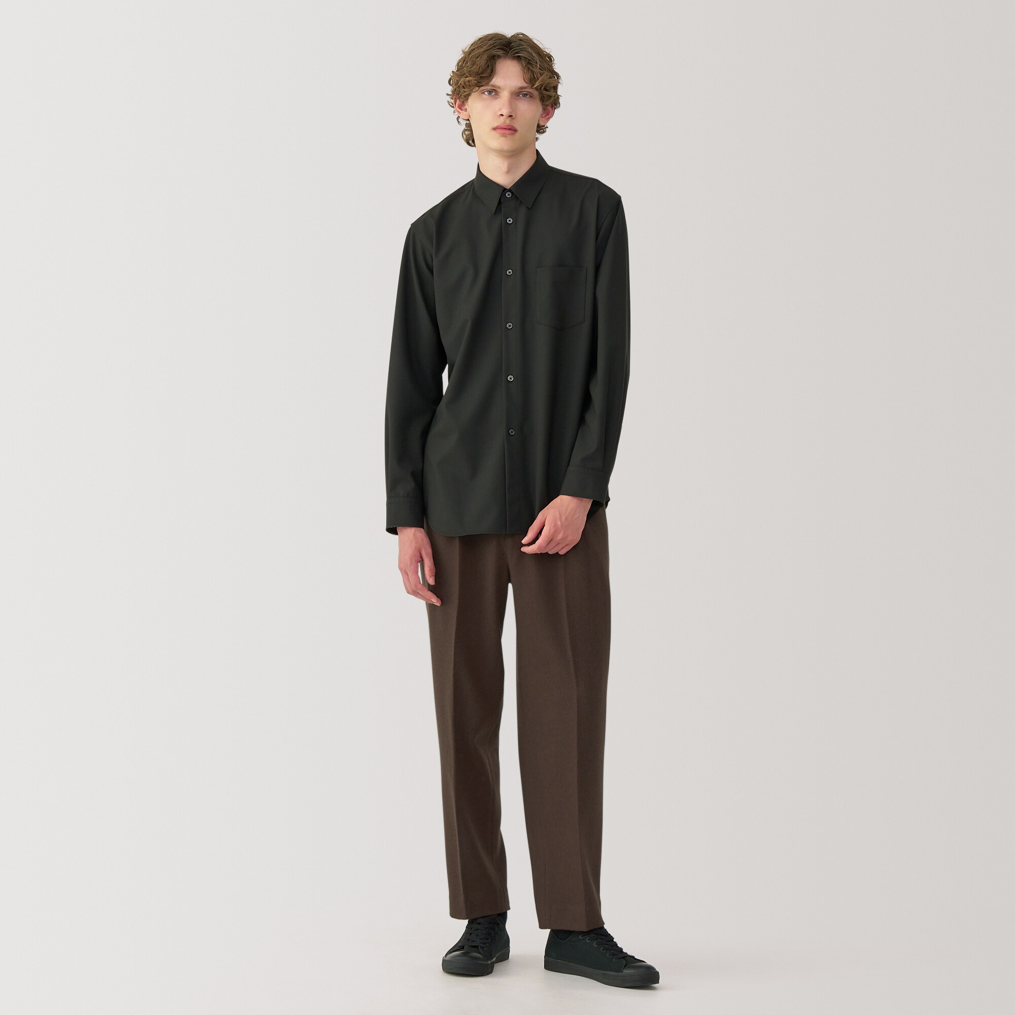 【新品set】紳士 カシミア混タックパンツ muji labo 新品set】紳士 カシミア混タックパンツ muji labo
