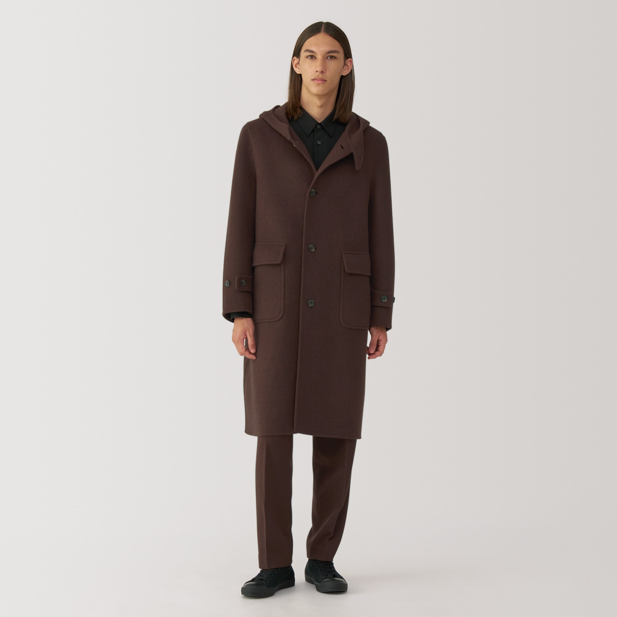 紳士　カシミヤ混ダッフルコート