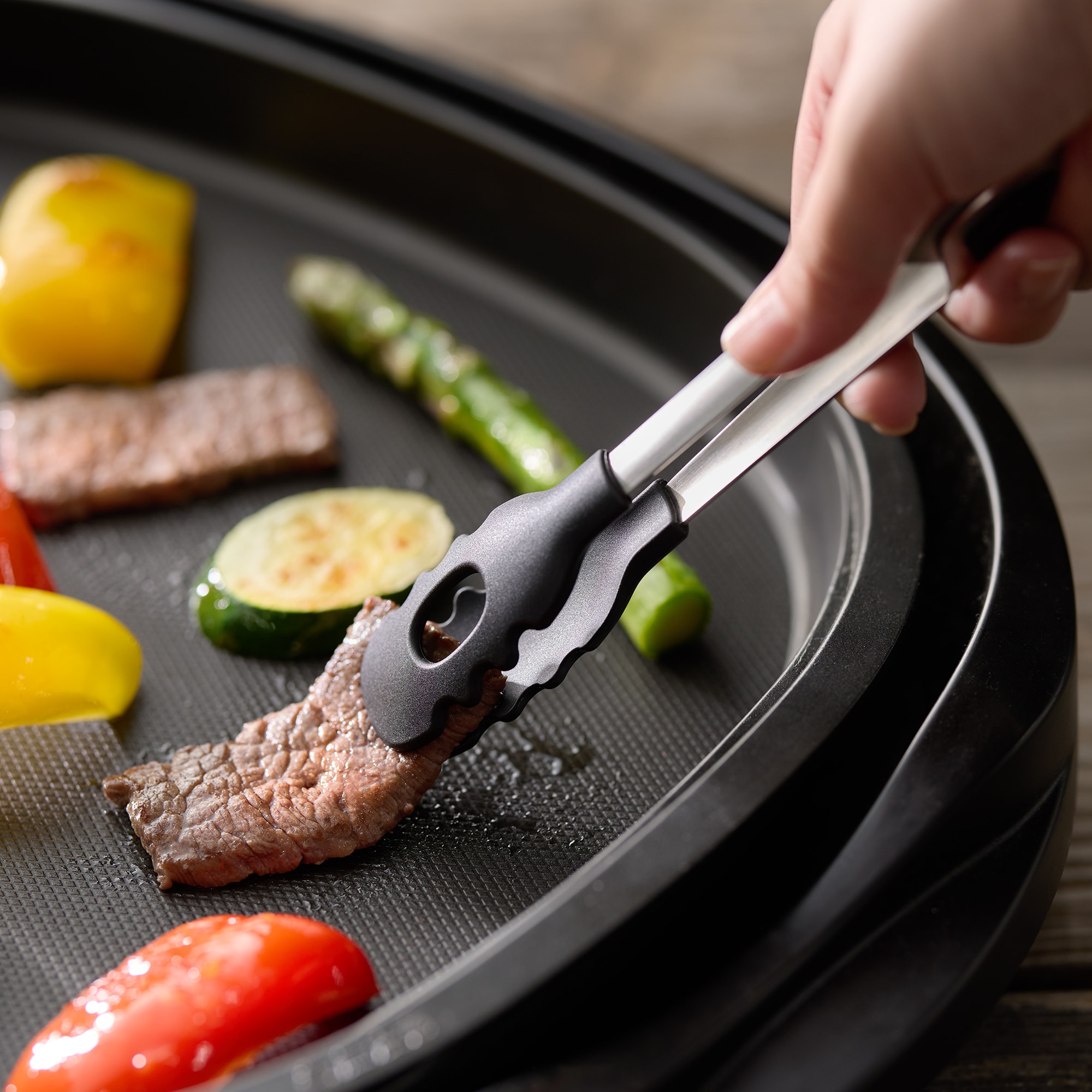 調理用トング／ストッパー付き　小