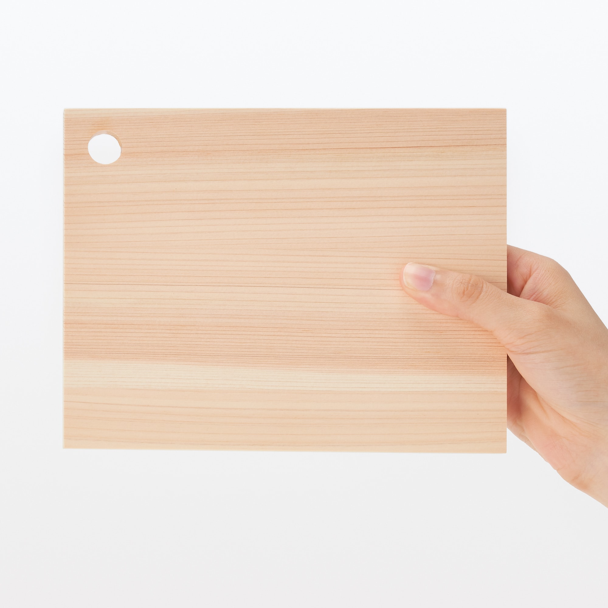 ひのき調理板・薄型・小　フック穴付き