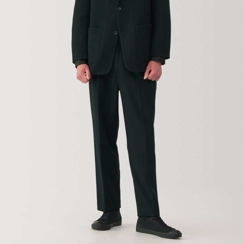 紳士 カシミヤ混タックパンツ | 無印良品