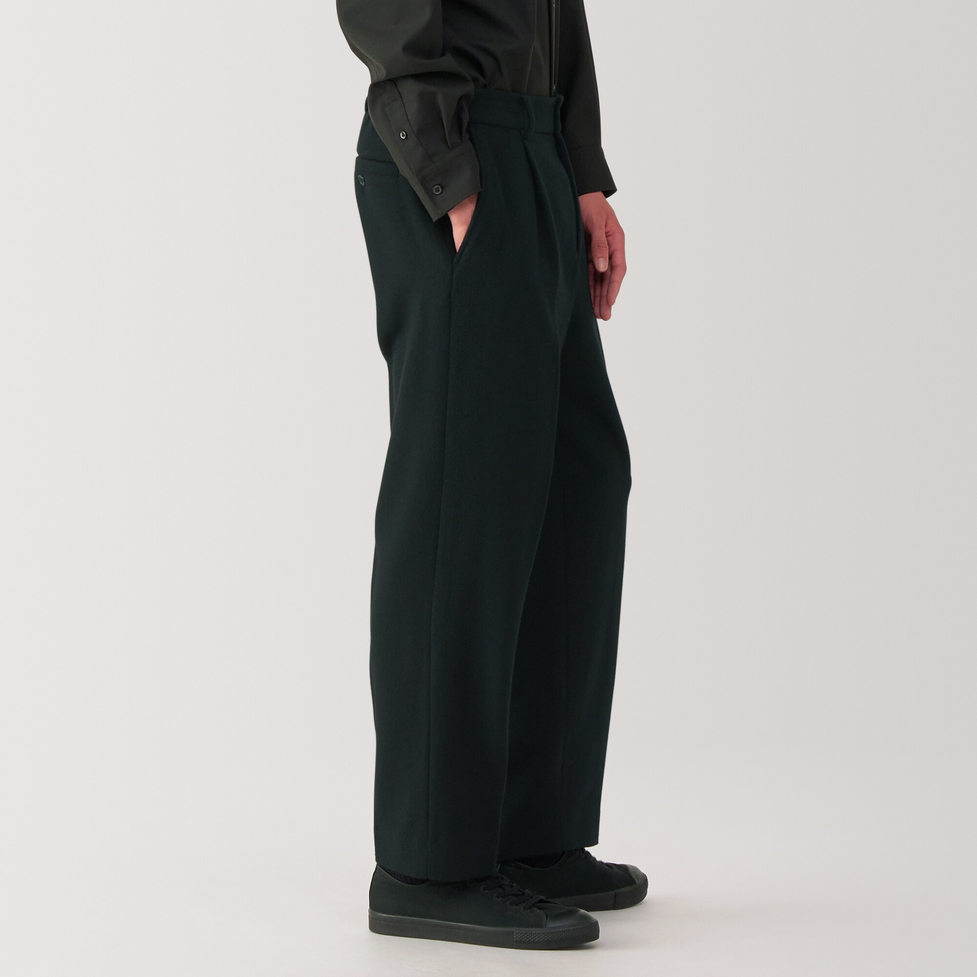 紳士 カシミヤ混タックパンツ | 無印良品