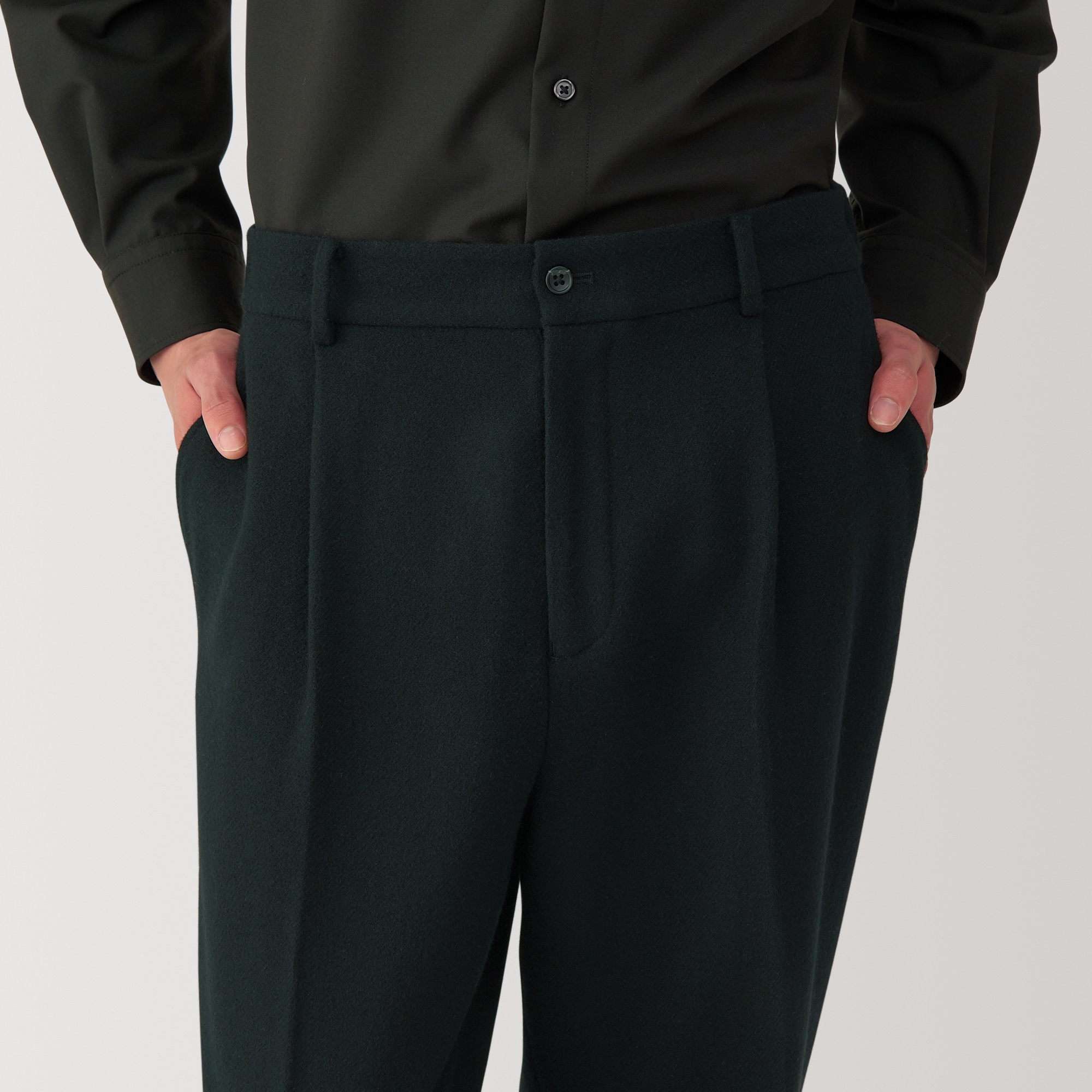 紳士 カシミヤ混タックパンツ | 無印良品