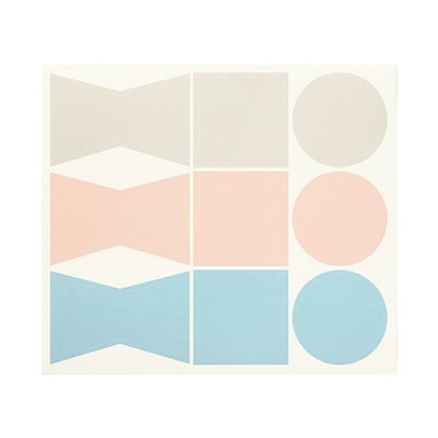 メッセージが書けるラッピングシール　グレー・ピンク・青　９片×２シート